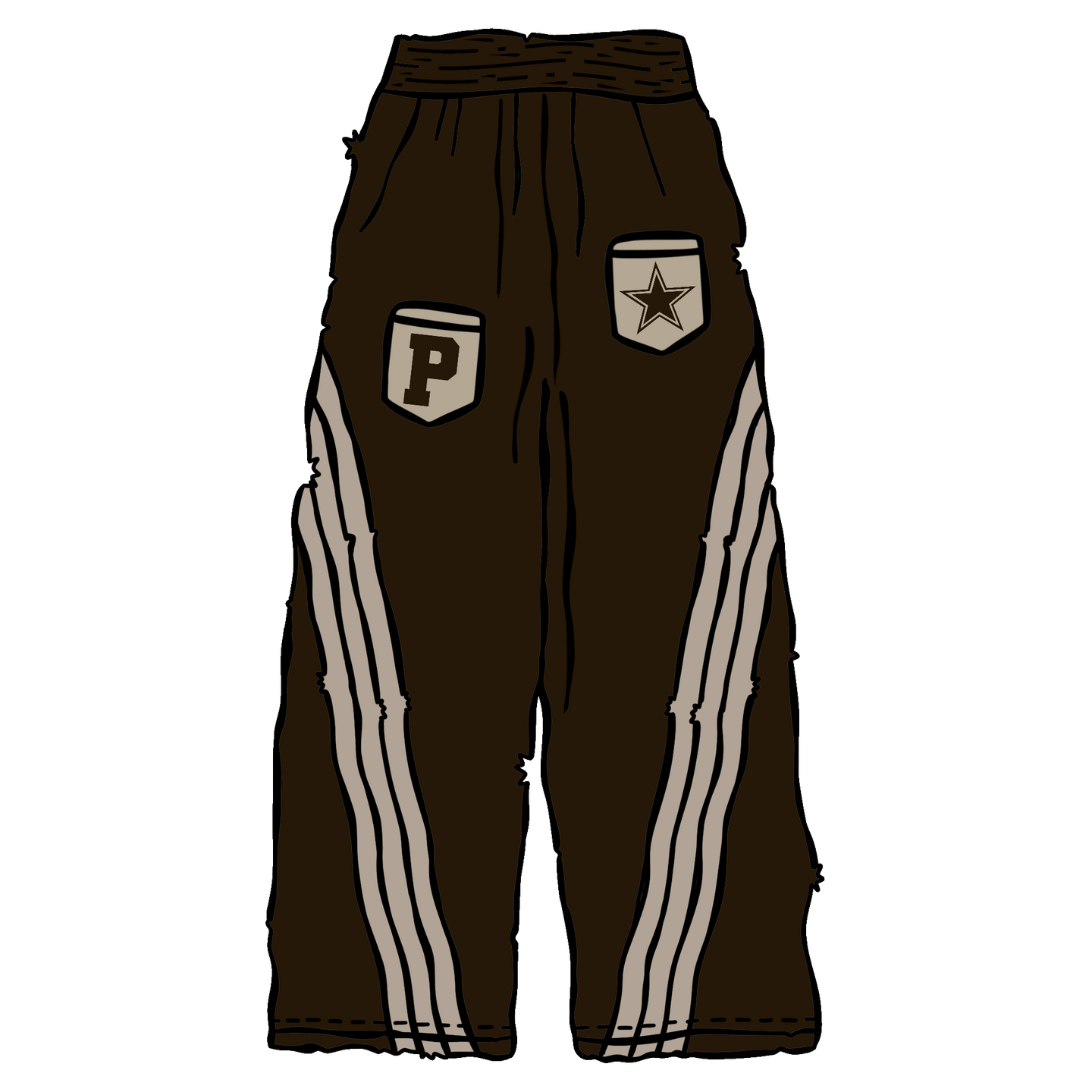 Brown Punk-Stripped Sweats